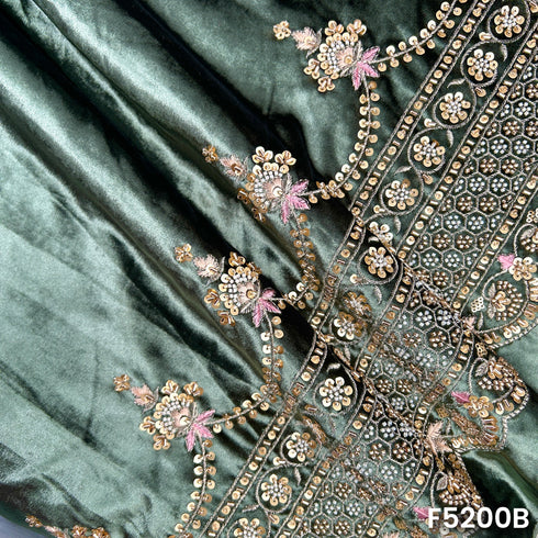 Cut Dana Thread Sequins Work Velvet Fabric-F5200